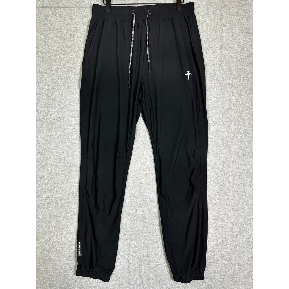 Three Nails Joggers Men XL Black Training Activewear Pants